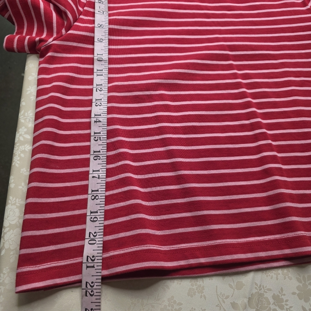 English Factory Striped Ribbed Knit Short Sleeve Tee - Size L - Picture 6 of 7